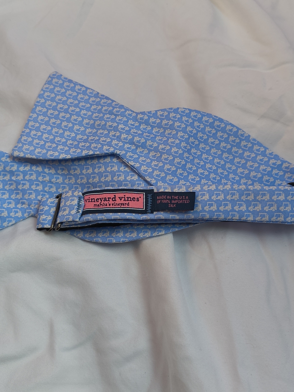 Vineyard Vines Blue Golf Cart Silk Bow Tie Adjustable Martha's Vineyard